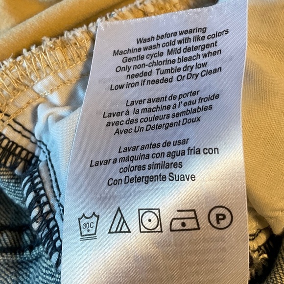 Indigo Blue Skinny Jeans with Tan Waistband - Picture 5 of 5